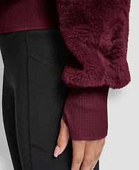 Dkny Sport Women's Faux-Fur Zip-Front Bomber Jacket