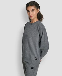 Dkny Women's Tonal Logo Patch Crewneck Sweatshirt