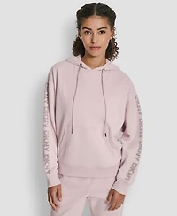 Dkny Sport Women's Rhinestone Logo Fleece Hoodie