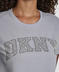 Dkny Women's Arched Exploded Rhinestone Crewneck T-Shirt