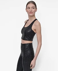 Dkny Women's Printed Long Racerback Sports Top