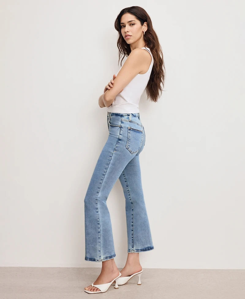 Good American Women's Legs Cropped Mini Boot Jeans