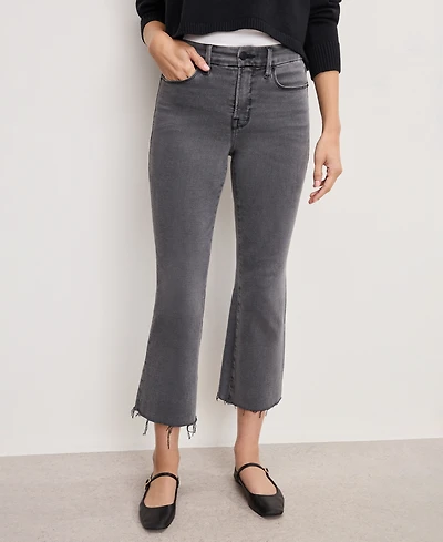 Good American Women's Soft Tech Straight Cropped Mini Boot Jeans