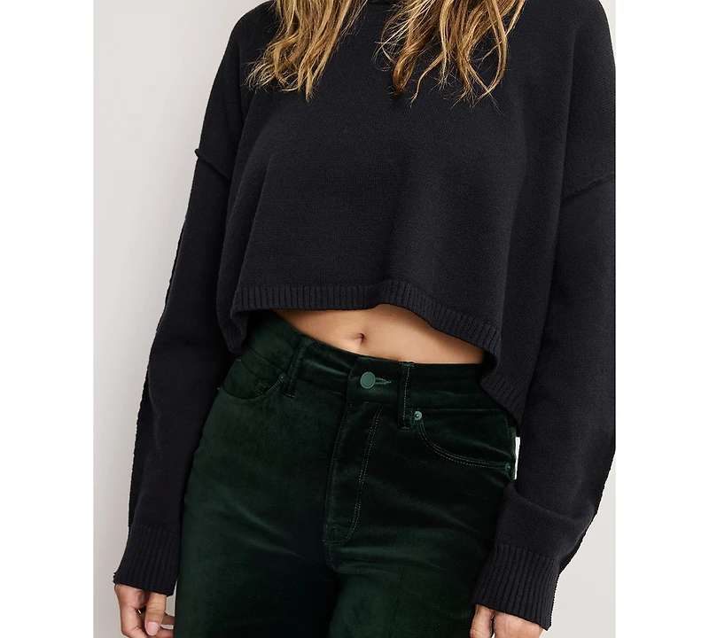 Good American Women's Velvet High Rise Palazzo Jeans