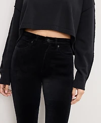 Good American Women's Velvet High Rise Kick Flare Pants