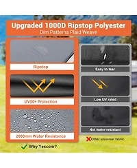 Yescom Semi-Automatic Retractable 6.6'x8.4' Vehicle Awning with Blackout Coating Motor Car Side Roof Rack Overlanding Sun Shade for Outdoor Camping Tr