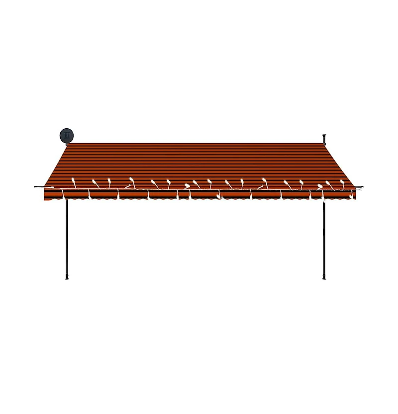 vidaXL Retractable Awning Orange and Brown Polyester with Pu coating, Steel