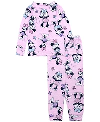 Ame Girls Toddler 2T-4T 2-Piece Minnie Mouse Printed Top and Pants Pajama Set