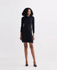 Reistor Women's Long Sleeves Fitted Short Dress Black