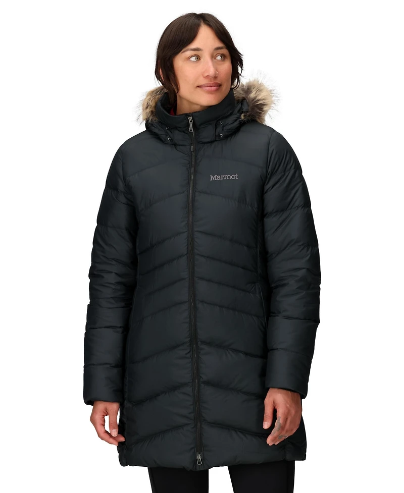 Marmot Women's Montreal Hooded Faux-Fur-Trim Coat