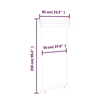 vidaXL Balcony Side Awning Grey Steel, Aluminum, Polyester 33.5 x 98.4 in