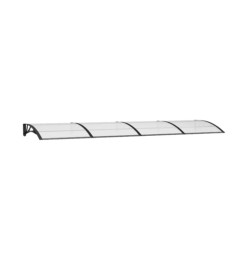 Door Canopy Black Polycarbonate, Abs, Aluminum 157.5 x 39.4 in