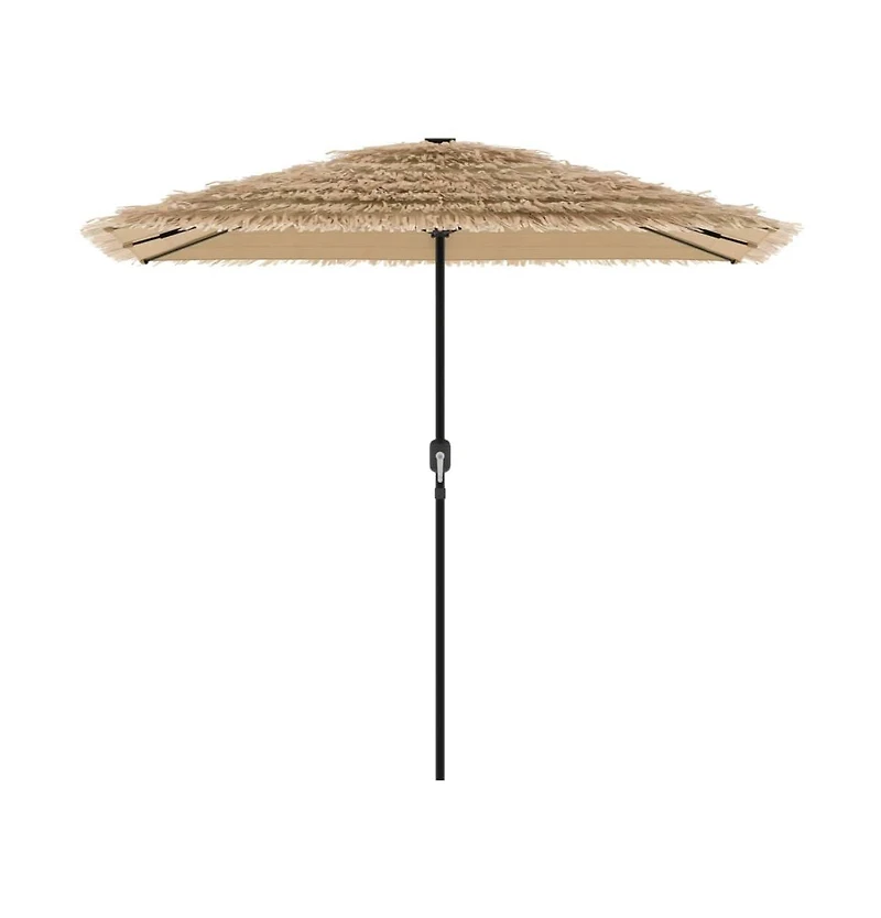 vidaXL Garden Parasol Brown Polyester Large Collapsible Garden Parasol