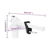 vidaXL Umbrella Clamp for Balcony White 1.5" Steel