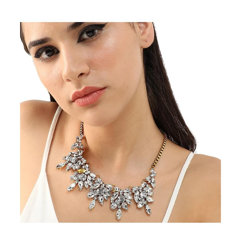 Sohi Chunky Crystal Statement Necklace