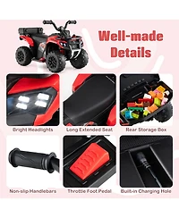6V Kids Ride On Atv with Spray Function and Storage Box with Music