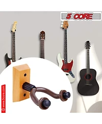 5 Core Guitar Wall Mount Hanger 2Pack U-Shaped Wood Guitar Wall Hook Stand - Gh Wd 2PCS