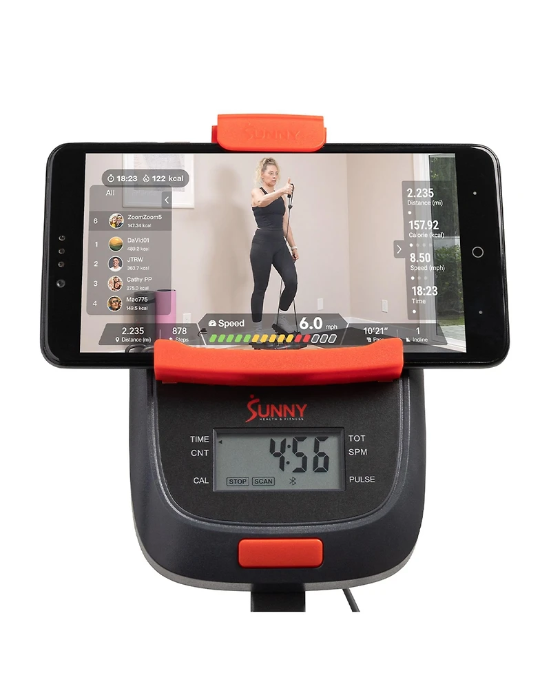 Sunny Health & Fitness Smart Foldable Stair Climber with Resistance Bands