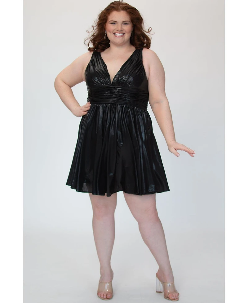 Sydney's Closet Raven Black Iridescent A-line Party Dress