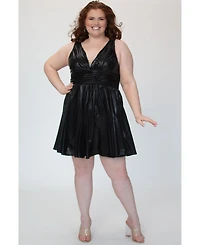 Sydney's Closet Raven Black Iridescent A-line Party Dress
