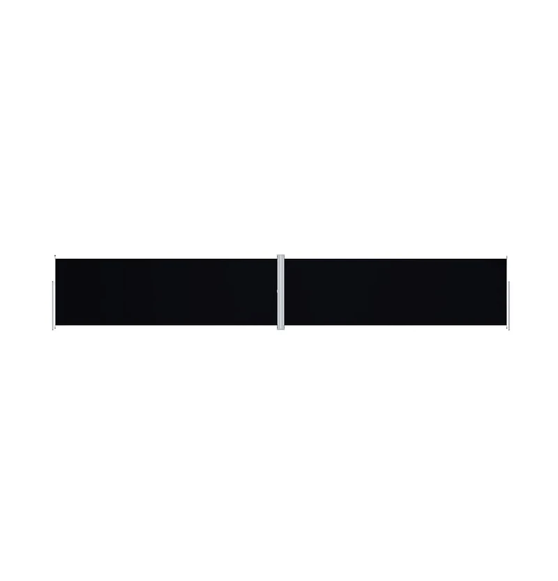 vidaXL Side Awning Black Polyester with Pu coating, steel, aluminum