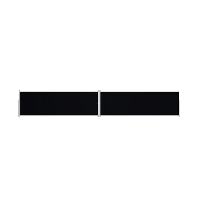 vidaXL Side Awning Black Polyester with Pu coating, steel, aluminum