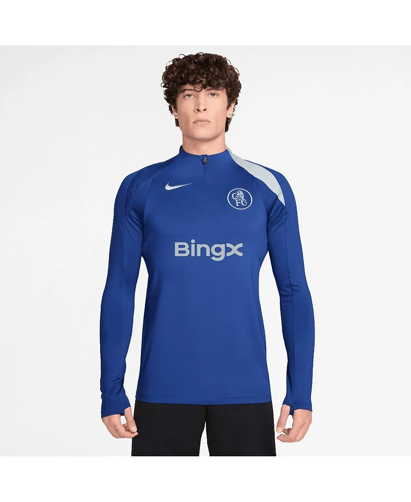 Nike Men's Blue Chelsea 2025/26 Strike Drill Quarter-Zip Long Sleeve Dri-fit Top