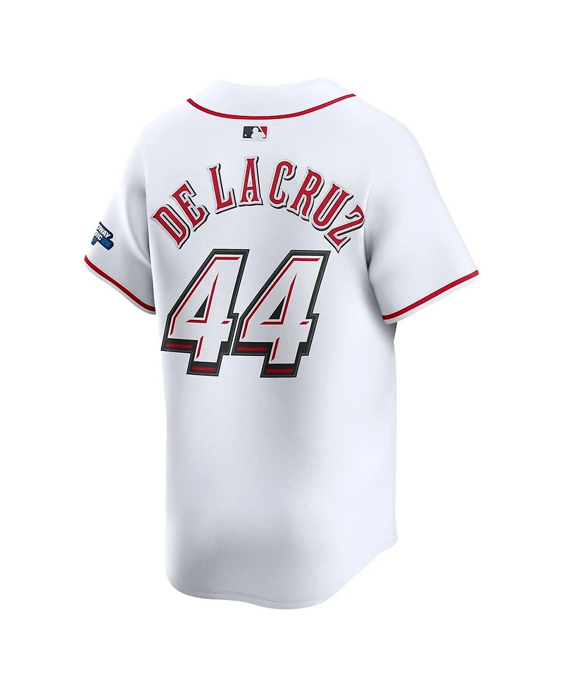 Nike Men's Elly De La Cruz White Cincinnati Reds 2025 Mlb Speedway Classic Home Replica Jersey
