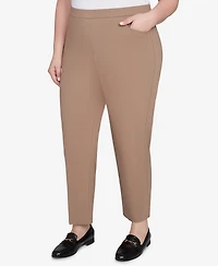 Alfred Dunner Plus Vienna Smooth Front Easy Fit Short Length Pant