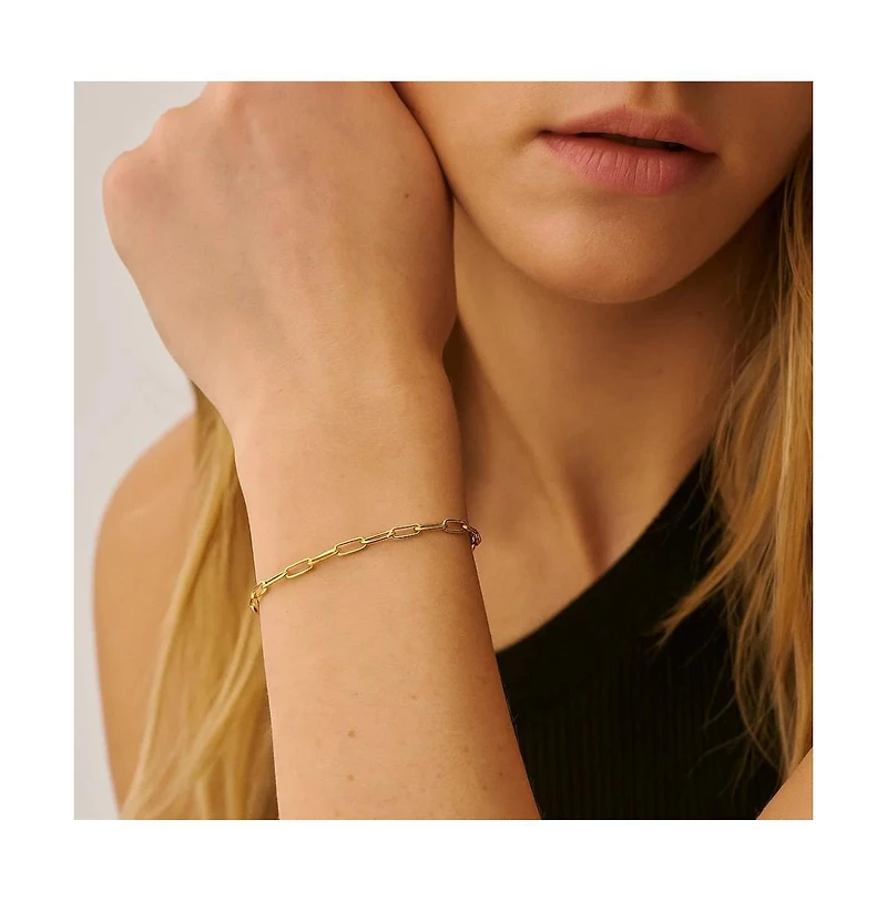 Elegant Gold Paperclip Link Bracelet