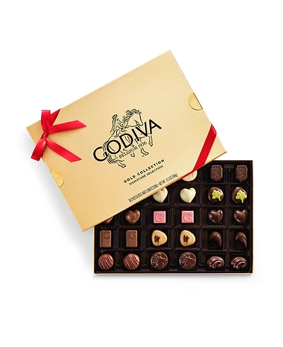 Godiva Assorted Chocolate Gift Box with Red Ribbon, 30 Pieces