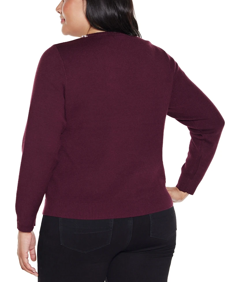 Belldini Plus Front-Embellished Sweater