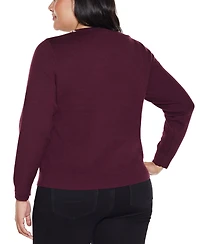 Belldini Plus Front-Embellished Sweater