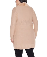 Belldini Plus Black Label-Trim Cardigan Sweater