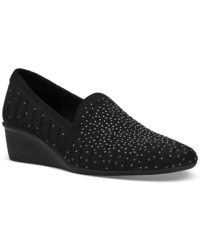 Anne Klein Women's Wendell-c Rhinestone Wedge Loafers