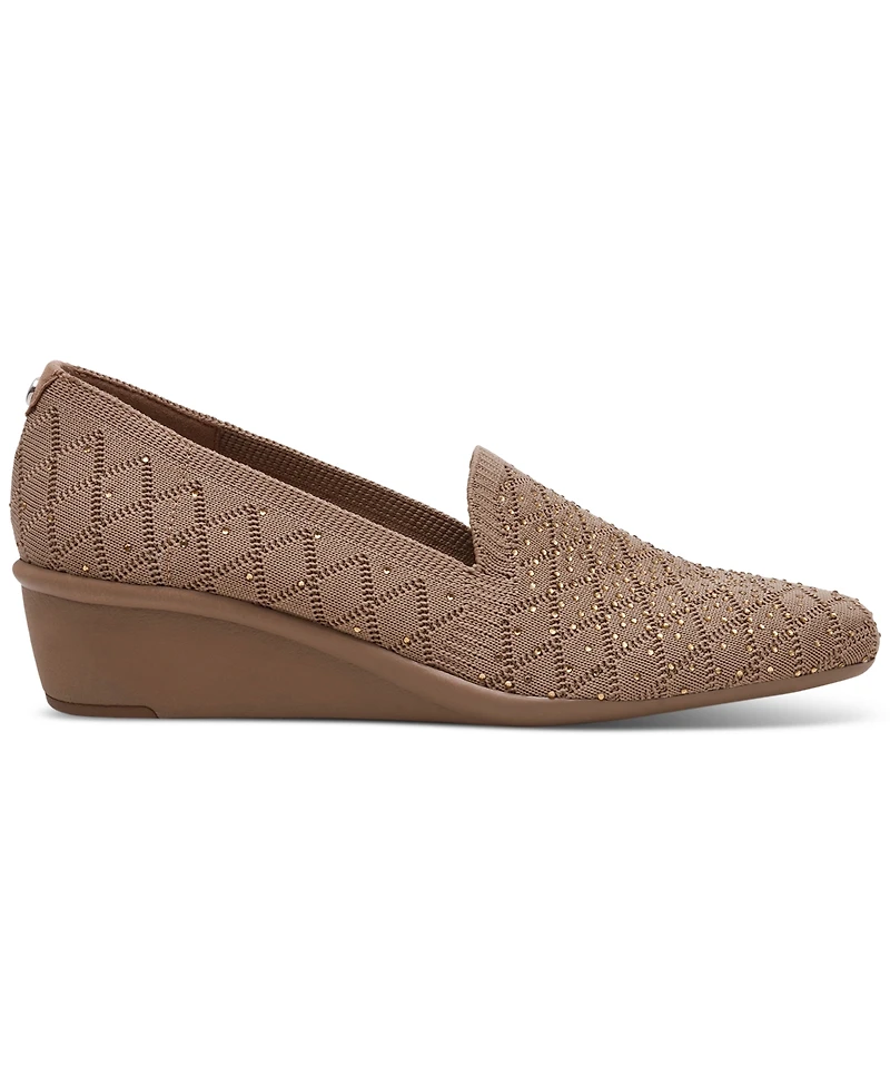 Anne Klein Women's Wendell-c Rhinestone Wedge Loafers