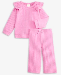 First Impressions Baby Girls 2-Pc. Wide Rib Soft and Cozy Top & Pants Set, Macy's Exclusive