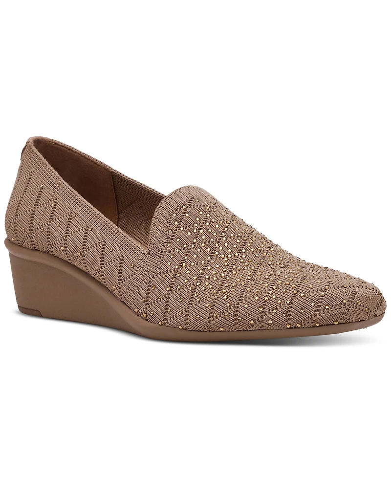 Anne Klein Women's Wendell-c Rhinestone Wedge Loafers