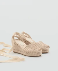 Mango Women's Strappy Jute Wedges