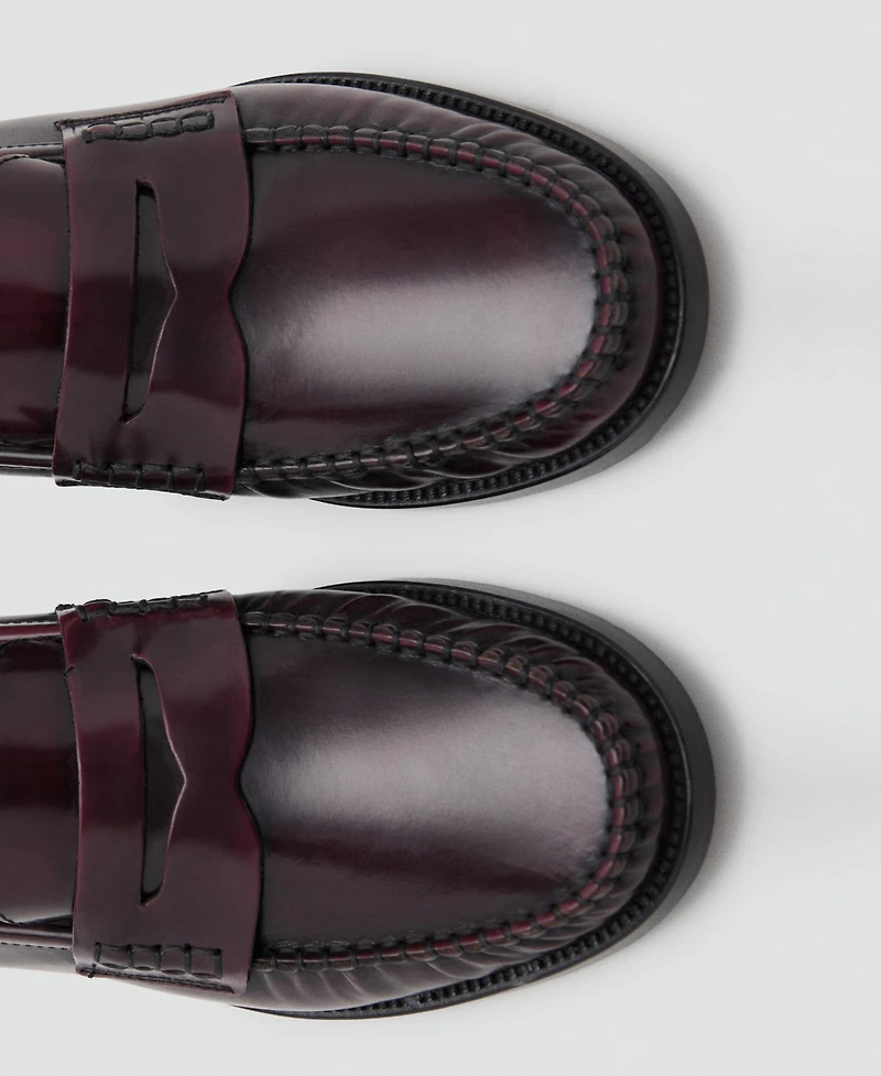 Mango Women's Gathered Leather Moccasins