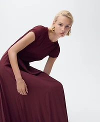 Mango Women's Combined Pleated Dress