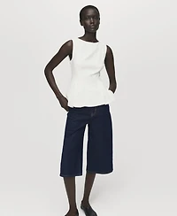 Mango Women's Pleat Detail Peplum Top