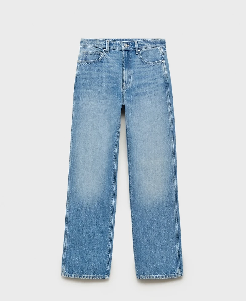 Mango Women's High Waist Straight Jeans