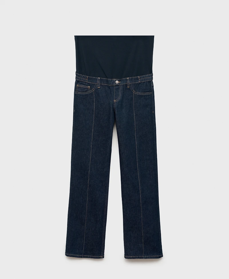 Mango Women's Stitching Detail Straight-Leg Maternity Jeans
