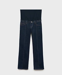 Mango Women's Stitching Detail Straight-Leg Maternity Jeans