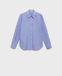 Mango Women's Cotton And Lyocell Blend Straight Shirt