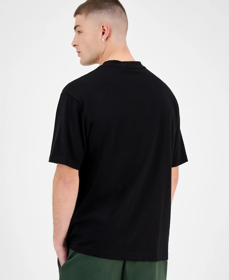 Hugo Boss Men's Divis Relaxed Fit Piece-Dyed Stamp Logo T-Shirt