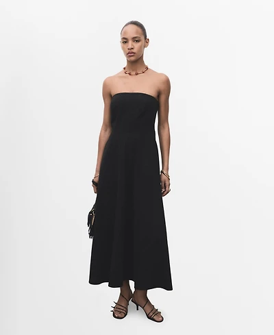 Mango Women's Long Strapless Dress