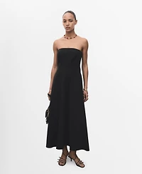 Mango Women's Long Strapless Dress