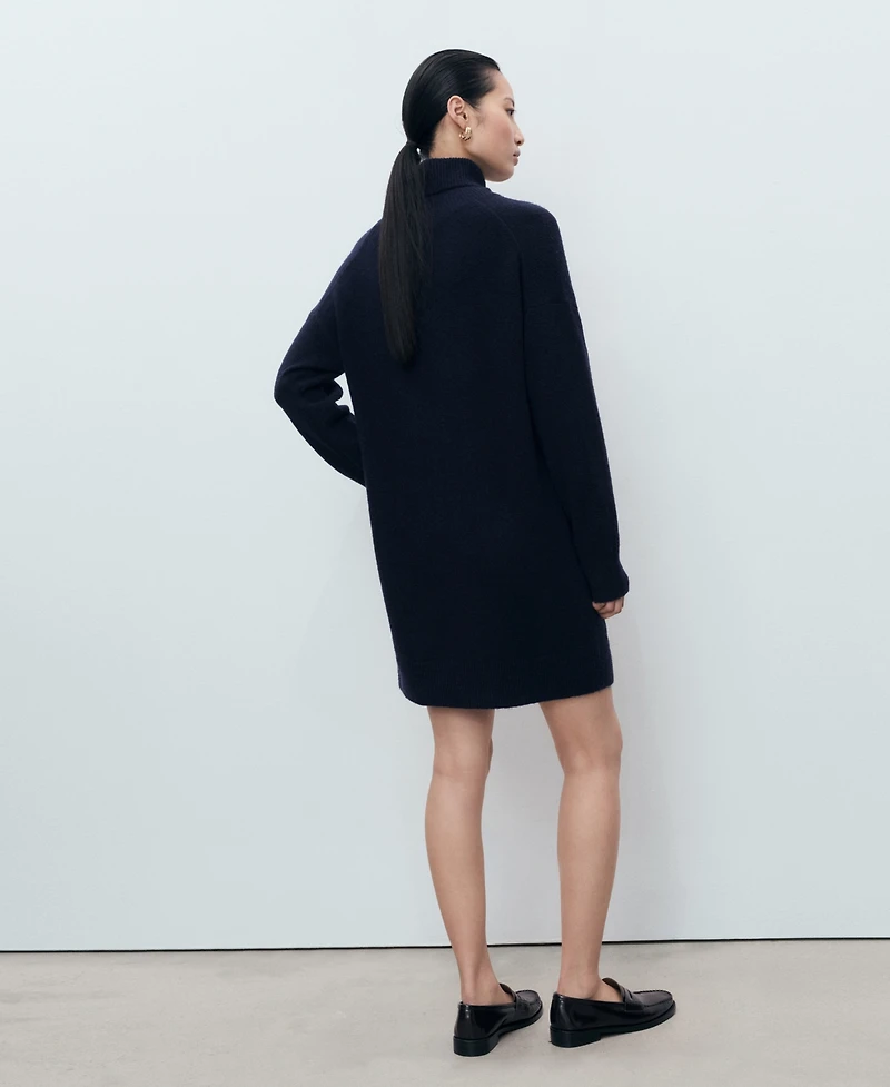 Mango Women's Short Knitted Turtleneck Dress